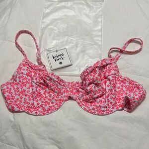 Kulani Kinis Pink and White Floral Bikini Top 2X